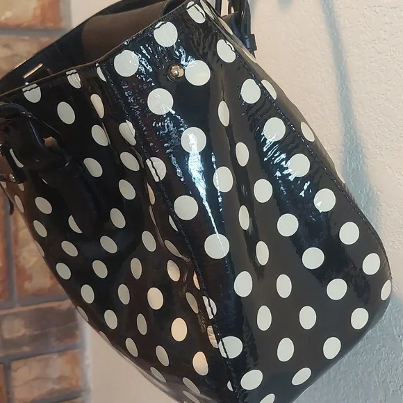 Kate Spade Black White Polka Dot Purse - Picture 10 of 10